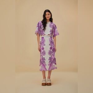 NWT! | FARM rio | Color Festival Midi Skirt